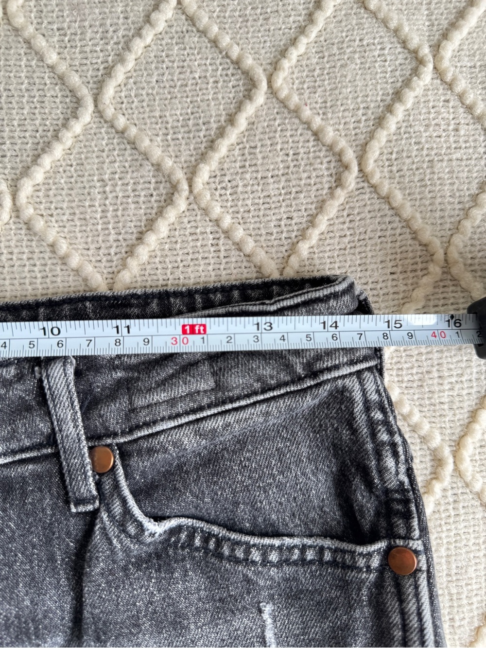 Wrangler Wild West High Rise Straight Leg Distressed Gray Jeans W28 L28 - Picture 9 of 10